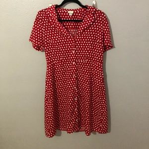 Red polka dot dress